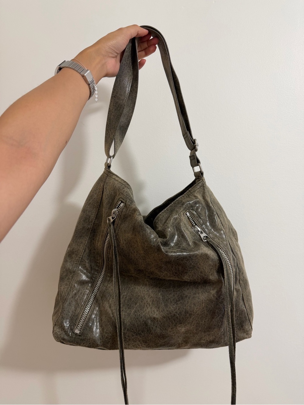 Weekday Olive Green Slouchy Hobo Shoulder Bag